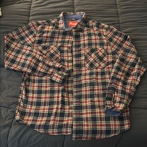 Coleman Navy and Burgundy Plaid Shirt